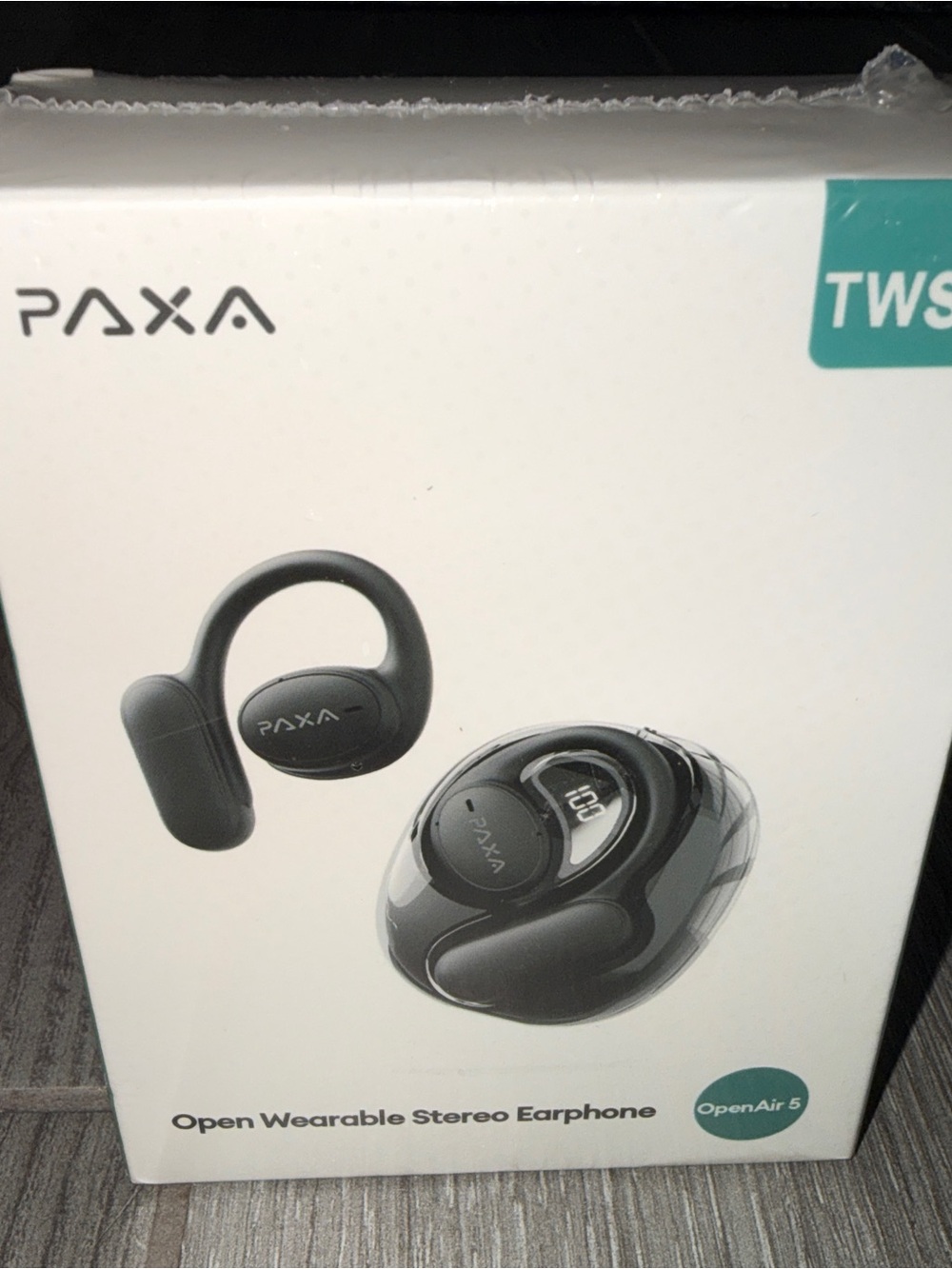 PAXA OpenAir 5 Open Ear Bluetooth 5.4 Wireless Earbuds Black NWT Sealed